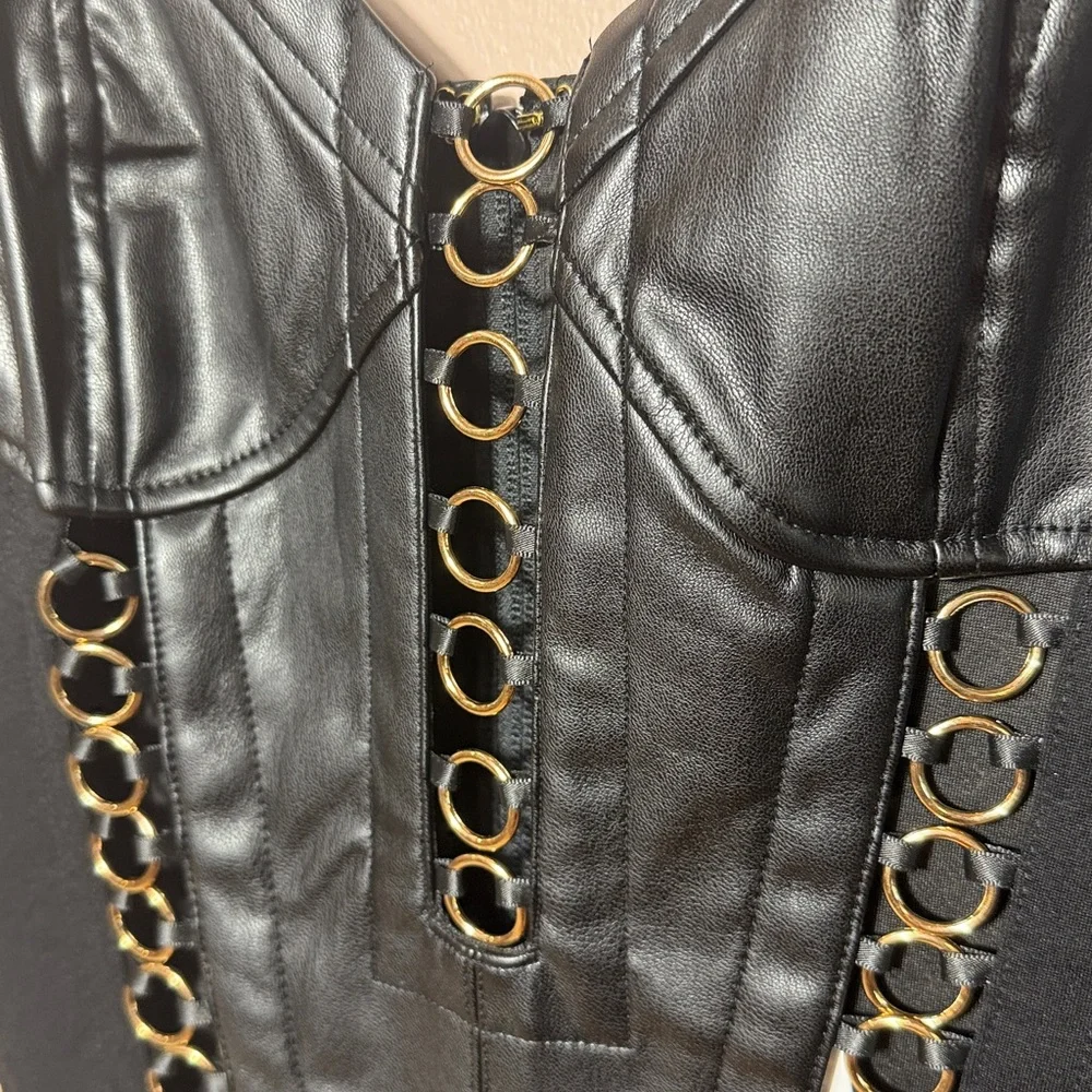 Bebe X Ciara Mixed Media Bustier Catsuit - Picture 5 of 7